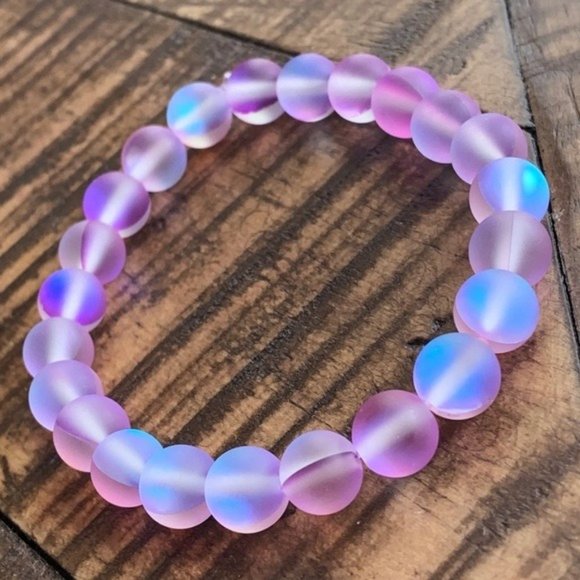 Goddess Zodiac Other - 8mm Mystic Glass Bead Stretch Bracelet
